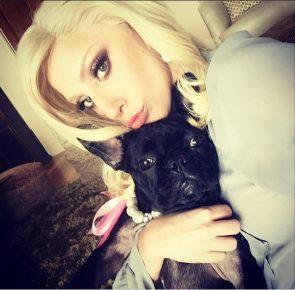 Lady Gaga mit einem Hund